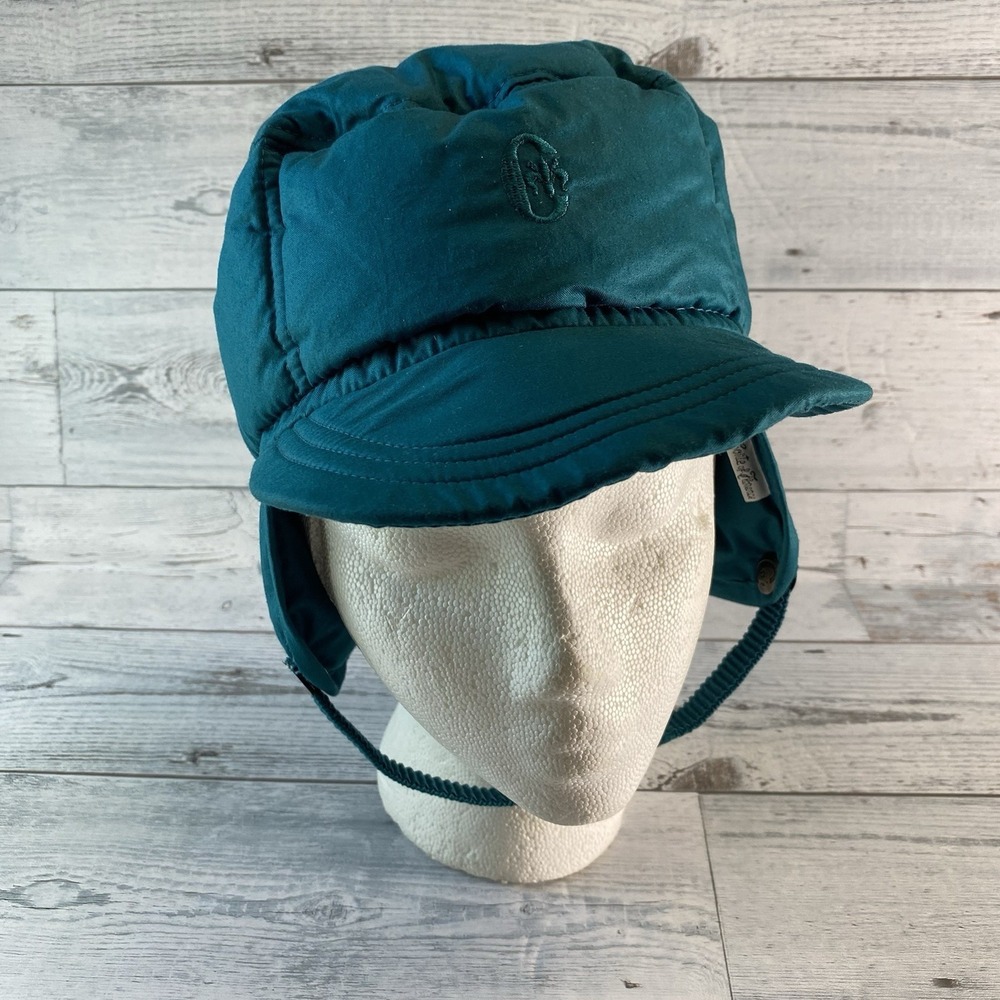 Conte of Florence Hat Mens Large Blue Ski Quilted Winter Puffer Made In Italy